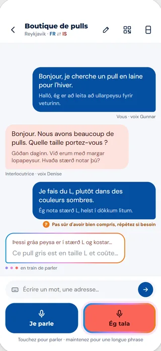 Fil de conversation traduit